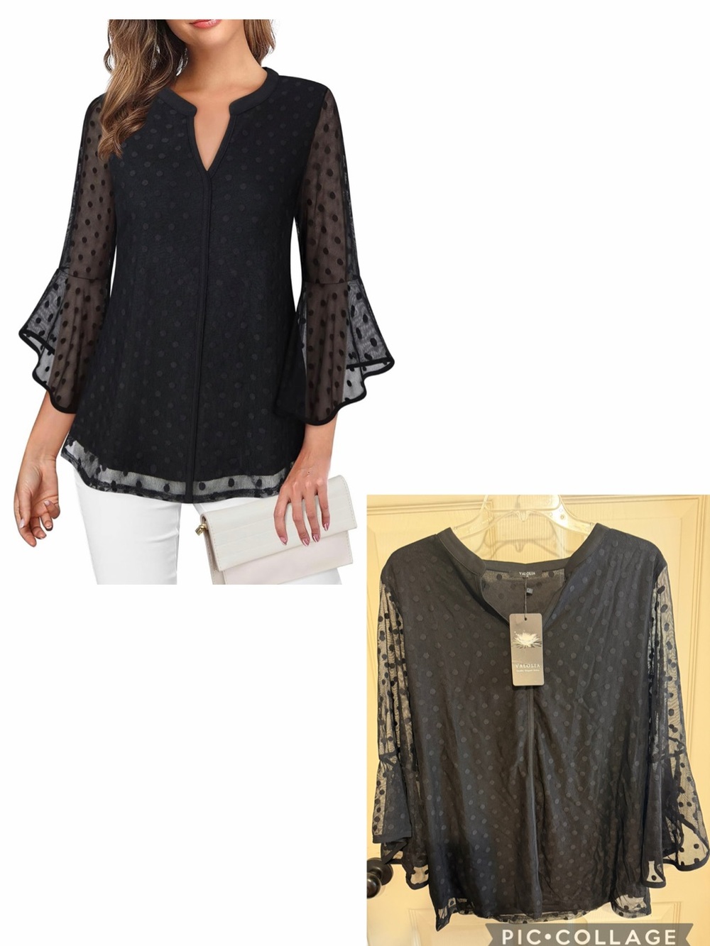 VALOLIA Women's 3/4 Sleeve Dressy Blouses Shirts Casual Loose Fit